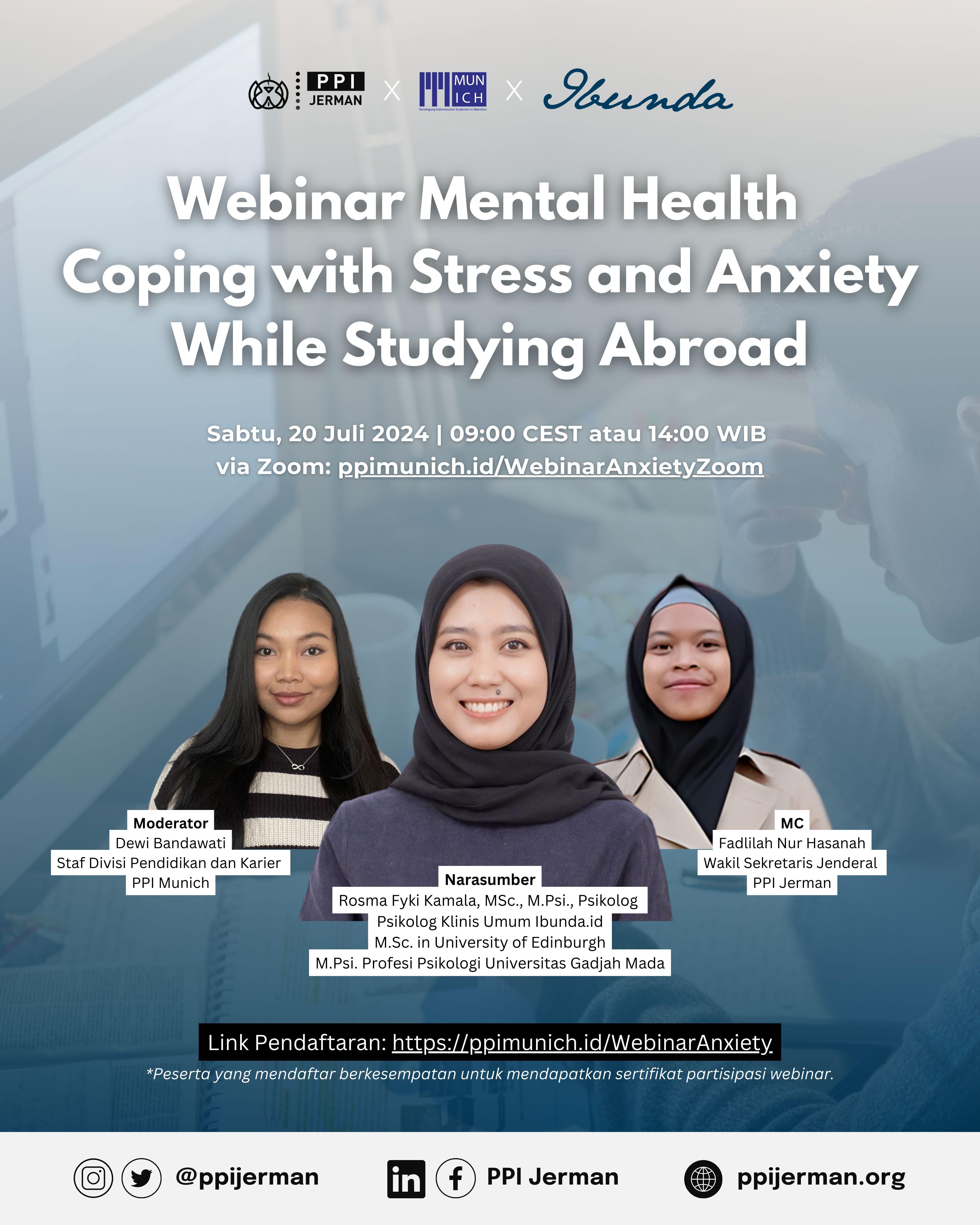 Poster Webinar Coping with Stress and Anxiety While Studying Abroad